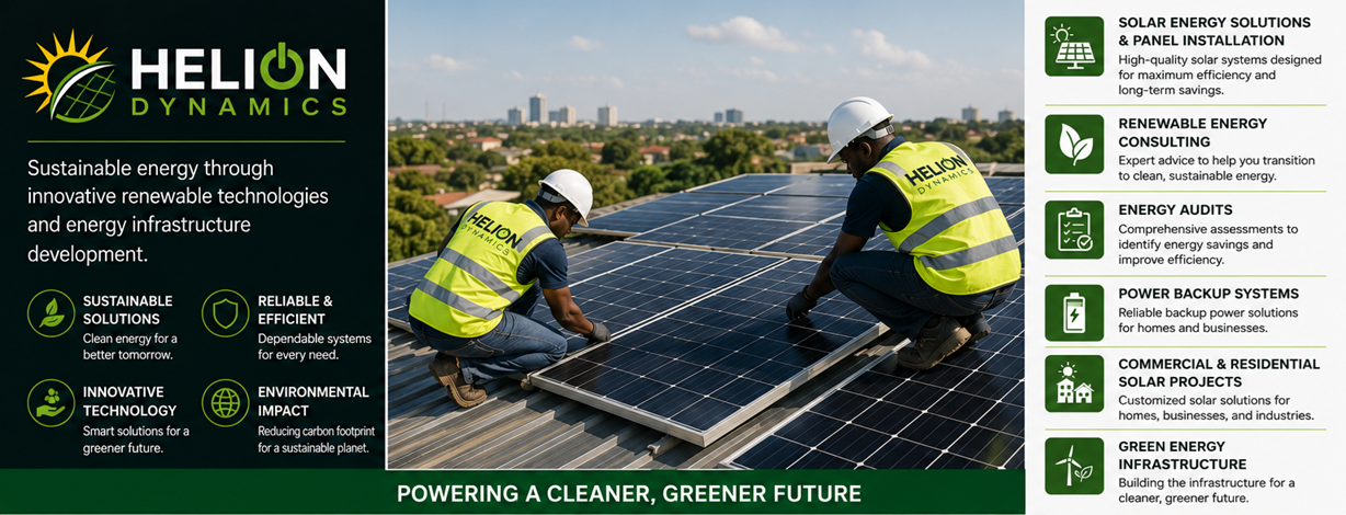 Helion Dynamics — sustainable energy through innovative renewable technologies, powering a cleaner, greener future